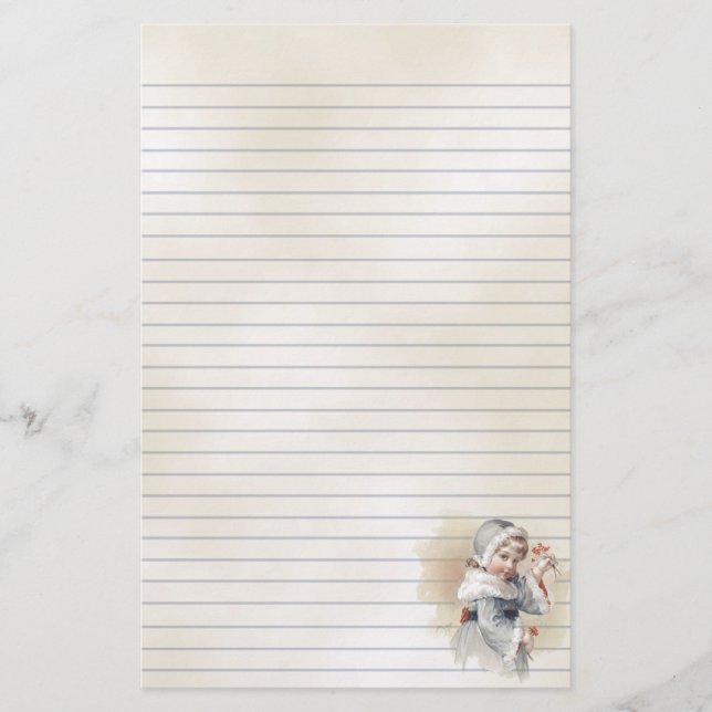 Papelaria Ilustração infantil de inverno (Frente)