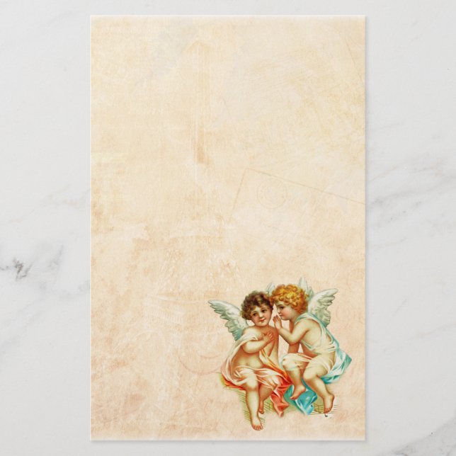 Papelaria Ilustração Vintage Ephemera Angel Cherubs (Frente)