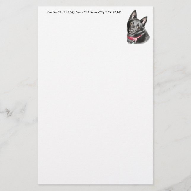 Papelaria Imagem de Schipperke (Frente)