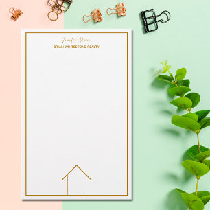 Papelaria Imóvel Casa Simples Chic Ouro Corretor Personaliza