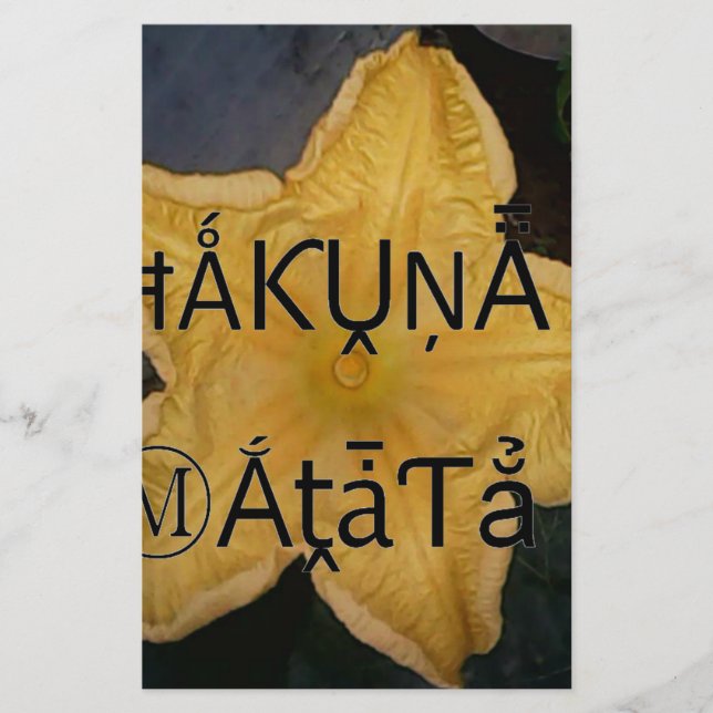 Papelaria Impressão de Arte do Ouro Star Hakuna Matata (Frente)