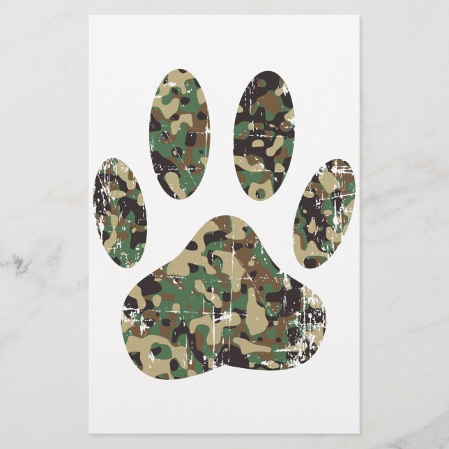 Papelaria Impressão de Cachorro de Camo Distante (Frente)