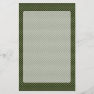 Papelaria Impressão de fibra de carbono verde do exército