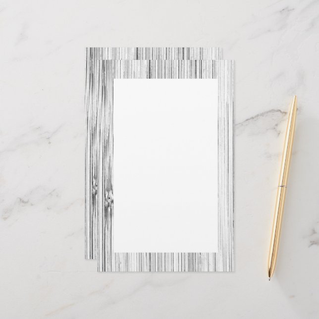 Papelaria impressão de madeira de bambu de cinza legal (Frente/Verso In Situ)