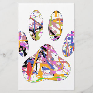 Papelaria Impressão de Paint Splatter Dog Paw