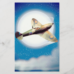 Papelaria impressão de pôster de viagem de avião Spitfire