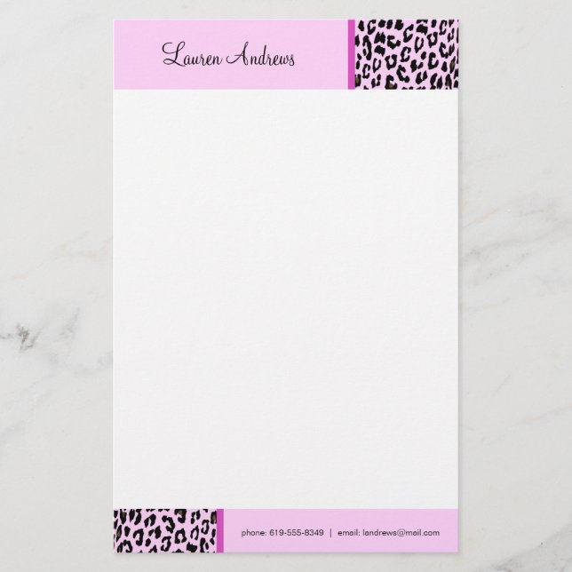 Papelaria Impressão do leopardo (Frente)