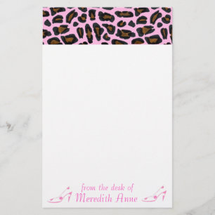 Papelaria Impressão do leopardo do rosa do amante dos
