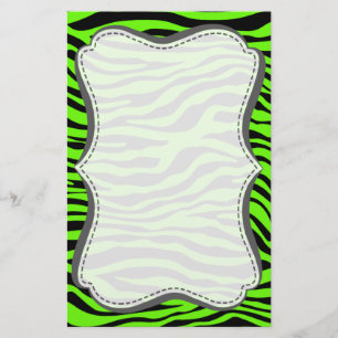 Papelaria Impressão em animais de zebra verde brilhante