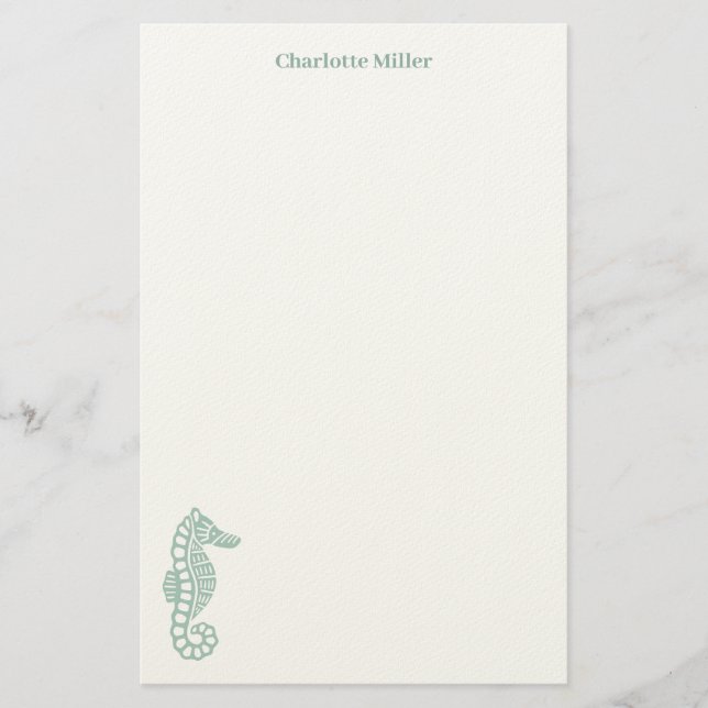 Papelaria Impressão em bloco de cavalos de mar lacrimogêneo  (Frente)