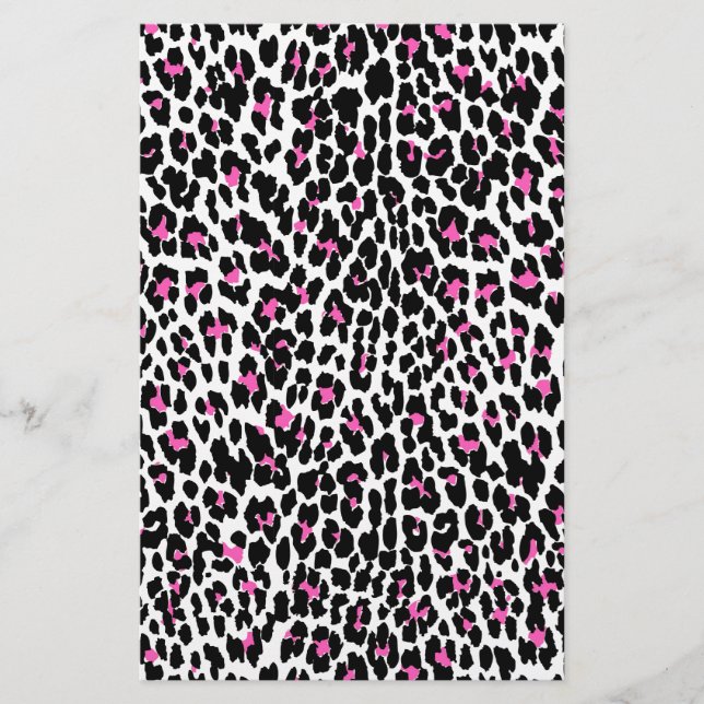 Papelaria impressão-leopardo rosa (Frente)