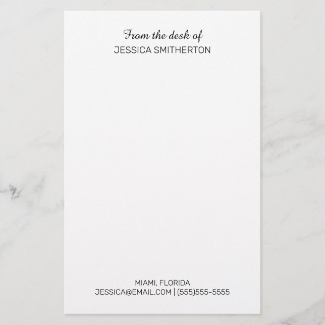Papelaria Informação de Contato Personalizada Moderna da Mes (Frente)