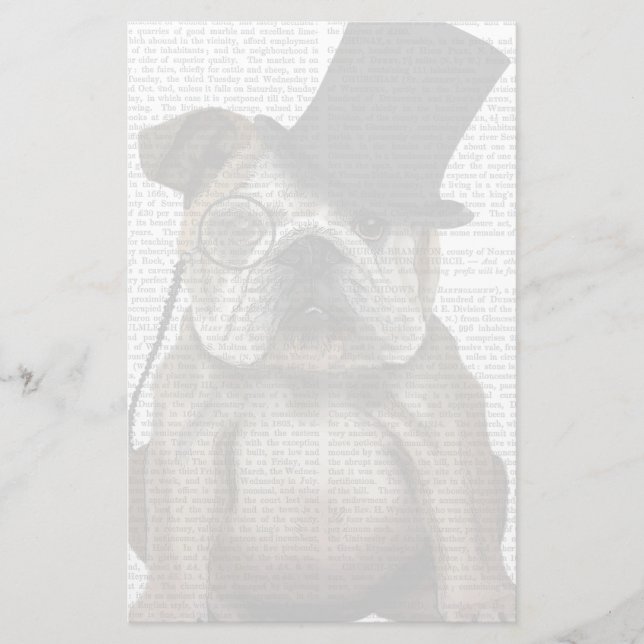 Papelaria Inglês Bulldog, Formal Hound e Hat (Frente)