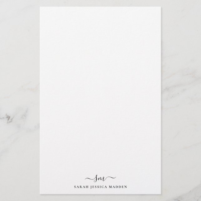 Papelaria Inicial com Monograma Moderno de Duas Letras em Sc (Frente)