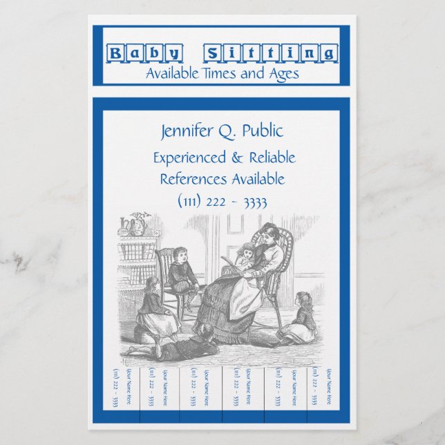 Papelaria Insecto da baby-sitter com abas da tração (Frente)