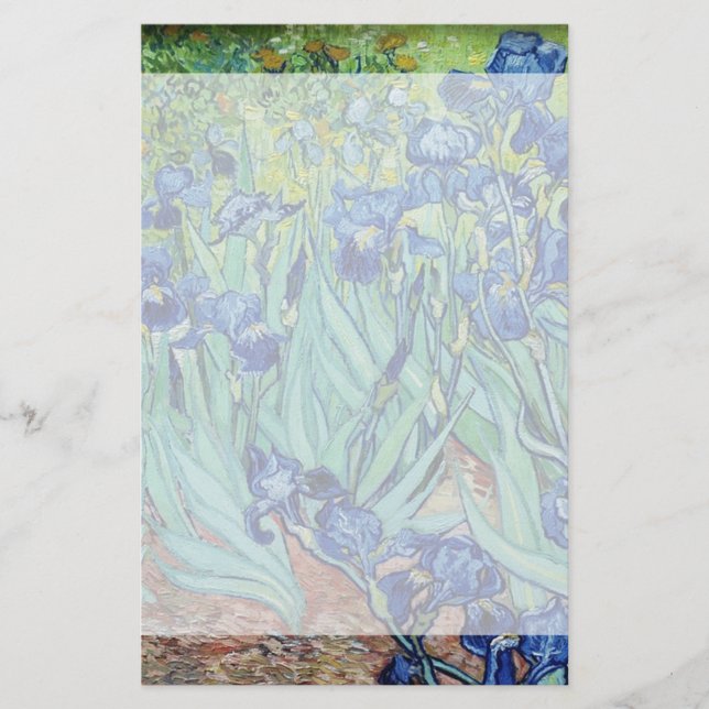 Papelaria Íris de Vincent van Gogh. Arte famosa. (Frente)