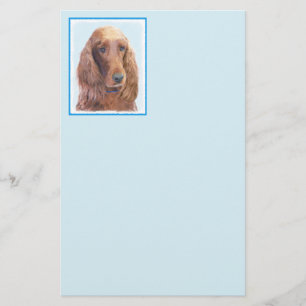 Papelaria Irish Setter Painting - Bela Arte Original De Cach