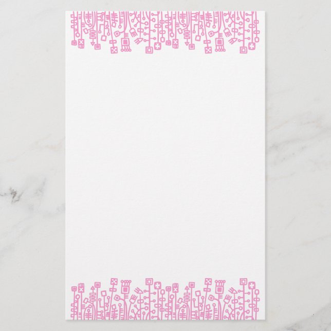 Papelaria Jardim Cibernético - Rosa (Frente)