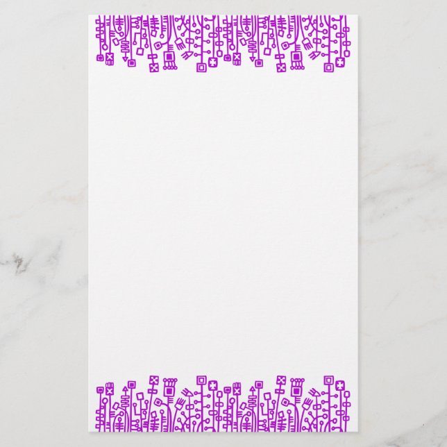 Papelaria Jardim Cibernético - Roxo (Frente)