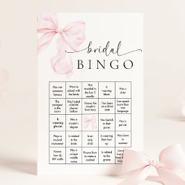 Papelaria Jogo de Bingo para Chá de Noiva com Laço Rosa
