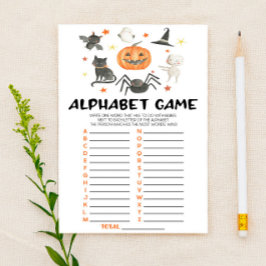 Papelaria Jogo de Chá de fraldas de Alphabet Spooky Pumpkin 