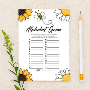 Papelaria Jogo de Chá de fraldas de Bumble Honey Bee Alphabe