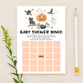 Papelaria Jogo de Chá de fraldas do Bingo Spooky da Abóbora