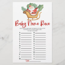 Jogo de Chá de fraldas Race do Nome de Natal do Pa