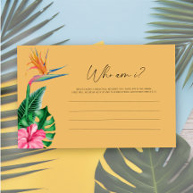 Jogo de chá de noiva floral tropical - Quem sou eu