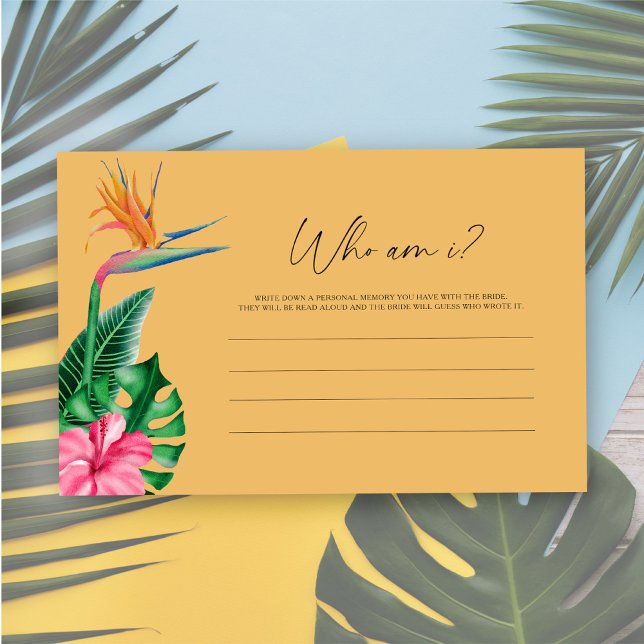 Papelaria Jogo de chá de noiva floral tropical - Quem sou eu (Criador carregado)