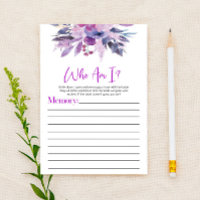 Jogo de Chá de Noiva Quem Eu Sou Floral Roxo