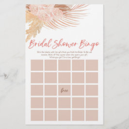 Papelaria Jogo de Chá de panela de Bingo Floral Boho Pink