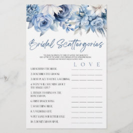 Papelaria Jogo de Chá de panela de Disparidades Florais Azul