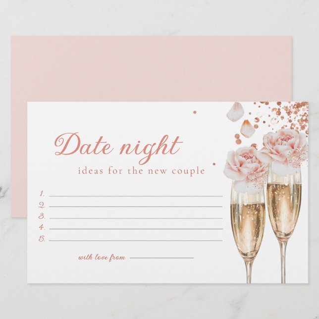 Papelaria Jogo de Noite de Data Pétalas & Prosecco para Chá  (Frente/Verso)