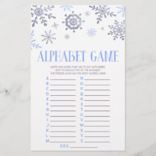 Papelaria Jogo do Chá de fraldas do Floco de Neve Azul
