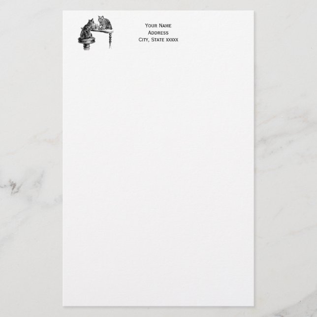 Papelaria Jogos do conselho: Dois gatos jogando uma partida  (Frente)