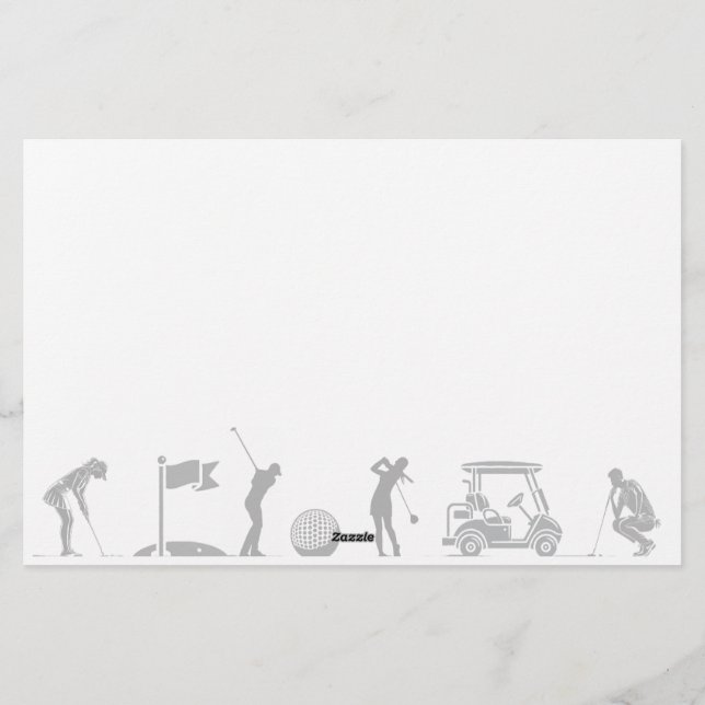 Papelaria Jornada de Golfe: De Tee a Verde (Verso)