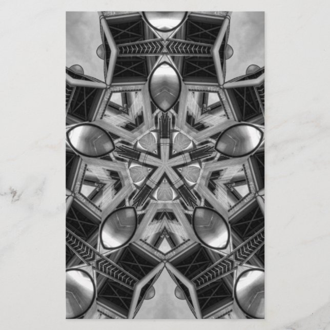 Papelaria Kaleidoscópio cinza escuro Estrela... (Frente)