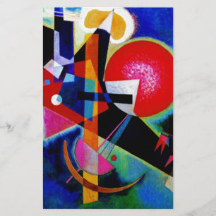 Papelaria Kandinsky em pintura abstrata azul