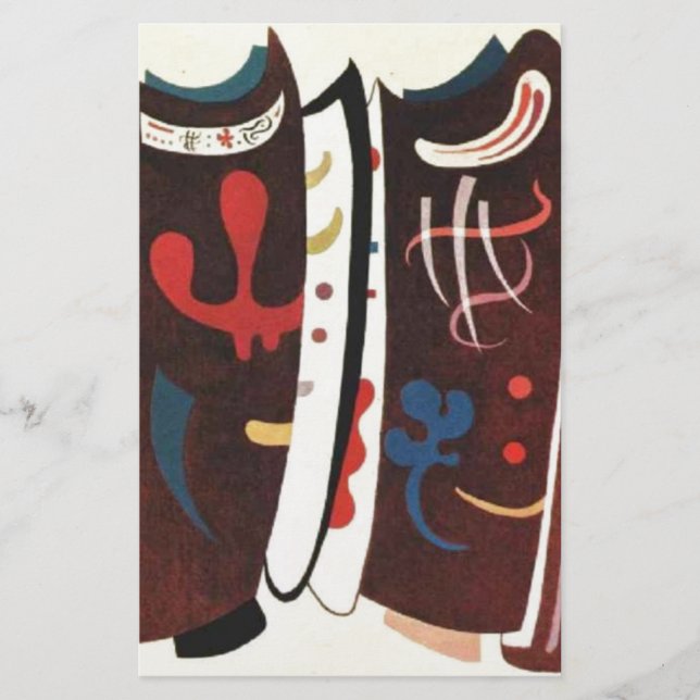 Papelaria Kandinsky Marrom com Suplemento Abstrato (Frente)