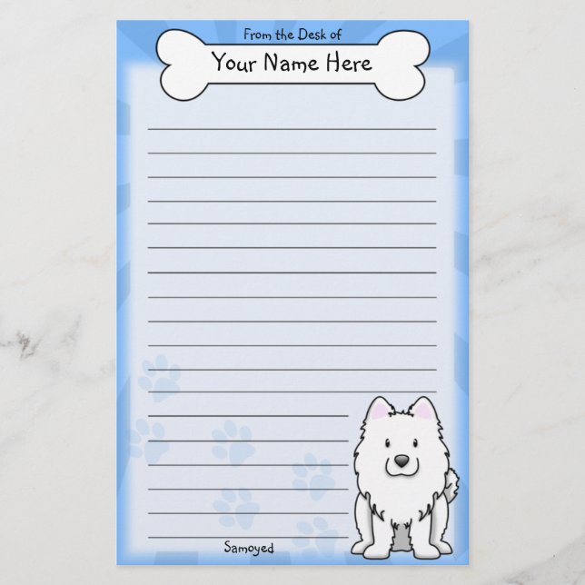 Papelaria Kawaii Samoyed Stationery (Frente)