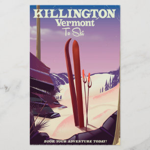Papelaria Killington, Vermont Ski viagem impressão.
