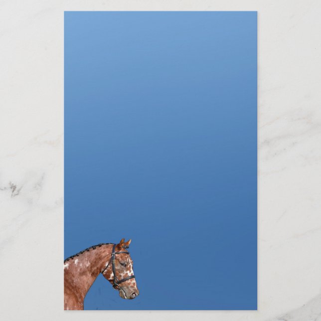 Papelaria Knabstrupper Stallion Stationery Paper Azul (Frente)