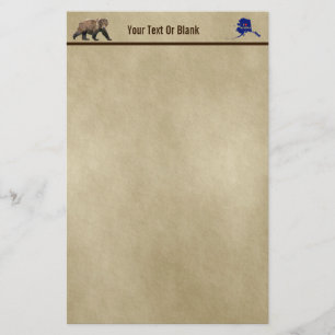 Papelaria Kodiak Bear Em Papel Antigo