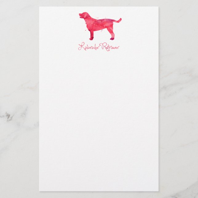 Papelaria Labrador Retriever Watercolor Design (Frente)