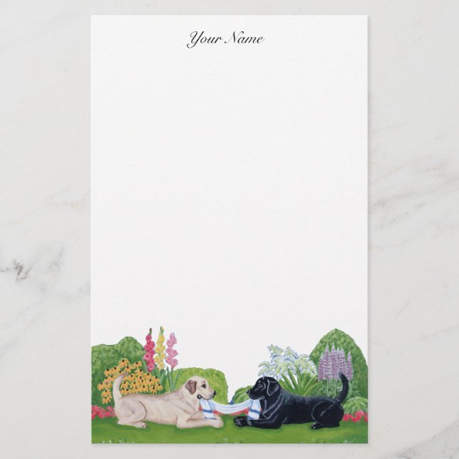 Papelaria Labradors na pintura do jardim (Frente)