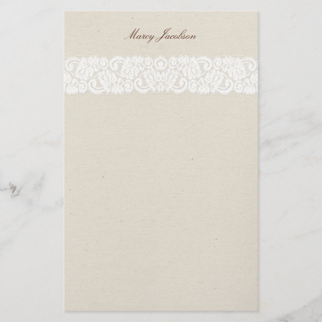 Papelaria Lace Antiquado Vintage e Canvas Pessoal (Frente)