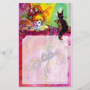 Papelaria LADY COM GATO PRETO / Mascarada de Veneza
