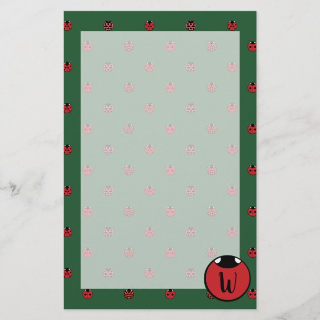 Papelaria Ladybug Bolinhas Stationery (Frente)