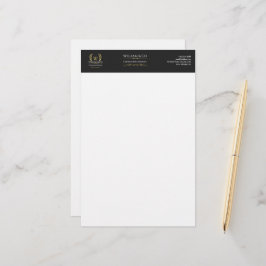 Papelaria Laurel Wreath Dourado clássico Monograma